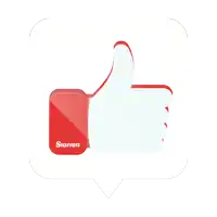 a red starrett thumbs up sign is against a white background