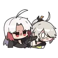 a couple of anime characters are hugging each other .