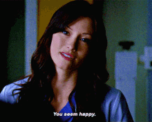 Greys Anatomy Lexie Grey GIF - Greys Anatomy Lexie Grey You Seem Happy GIFs
