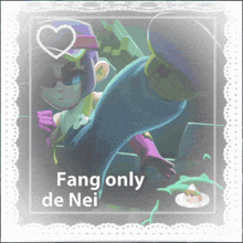 a picture of a girl with the words fang only de nei on the bottom