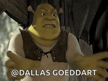 shrek from the movie shrek says " dallas goeddart "