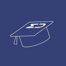 a drawing of a graduation cap with the letter s on it