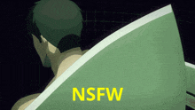 a man is taking a bath and the word nsfw is on the screen