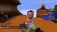 a man with a mustache is playing a video game on a computer .