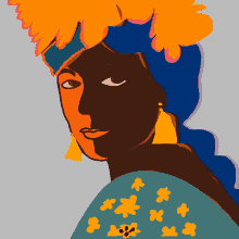 a colorful illustration of a woman with the word wow on her head