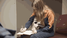 Writing Notebook GIF - Writing Notebook Stick Tongue Out GIFs
