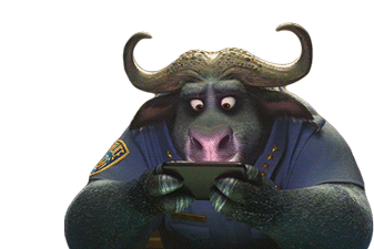 Playing Games Chief Bogo Sticker - Playing Games Chief Bogo Zootopia Plus Stickers
