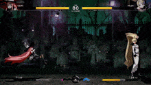 a screenshot of a video game with hilda and uzuki fighting