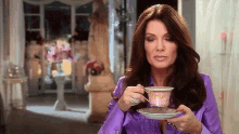 Sippin Tea GIF - Tea Sip Realhousewives GIFs