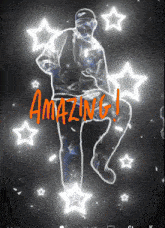 a drawing of a person with the words amazing written on it