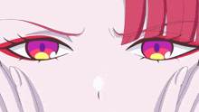 a close up of a person 's eyes with a diamond in the middle of them