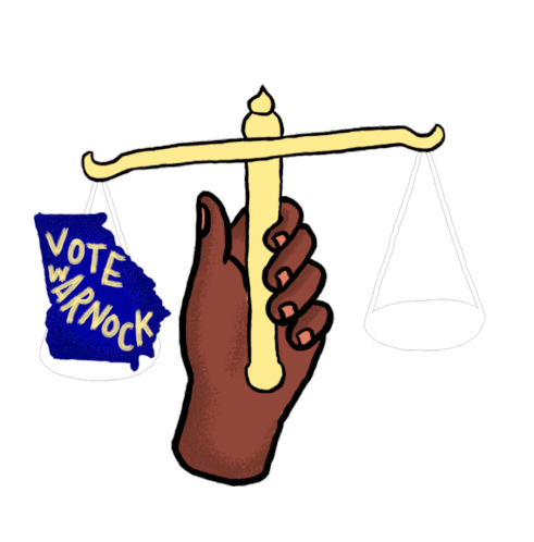 Justice For All Vote Warnock Sticker - Justice For All Vote Warnock Justice Stickers