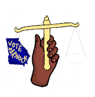 Justice For All Vote Warnock Sticker - Justice For All Vote Warnock Justice Stickers