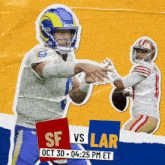 a football game between the san francisco rams and the san francisco 49ers