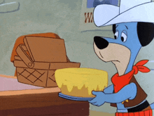 Hanna Barbera Huckleberry Hound GIF - Hanna Barbera Huckleberry Hound Cake GIFs