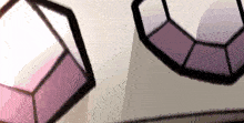 a drawing of a purple and white cube with a black border