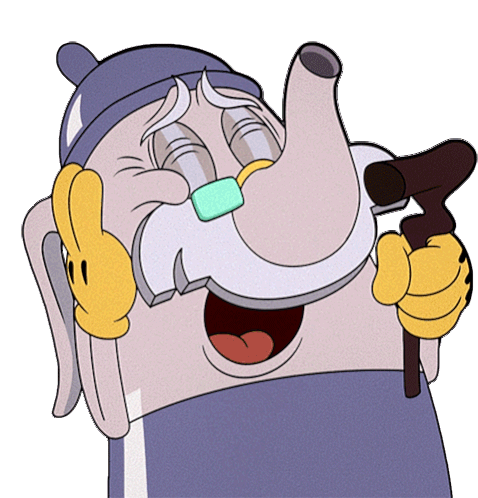 Laughing Elder Kettle Sticker - Laughing Elder Kettle The Cuphead Show Stickers