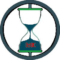 a digital hourglass displays the time of 8:08