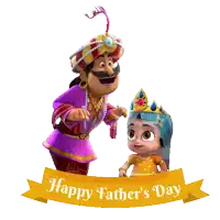 a happy father 's day greeting card with a man and a girl