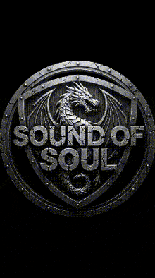 a logo for sound of soul with a dragon and two swords
