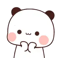 a cartoon drawing of a panda bear with a bow around its neck