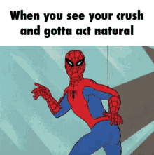 Spiderman When You See Your Crush And Gotta Act Natural GIF - Spiderman When You See Your Crush And Gotta Act Natural GIFs