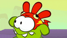 a cartoon character with a red lightning bolt on its head