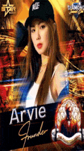 a poster of a woman with the name arvie founder