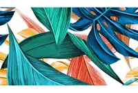 a painting of colorful tropical leaves on a white background with a watermark that says ' gopro '