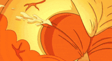 a close up of a cartoon character 's butt with a splash of liquid coming out of it