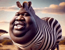 a cartoon of a zebra with a big face