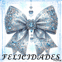 a picture of a bow with the word felicidades written below it