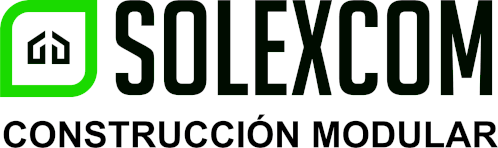 a solexcom construction modular logo with a green border