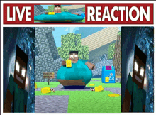 a poster that says live reaction with a picture of a cartoon character