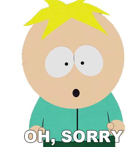 Oh Sorry Butters Stotch Sticker - Oh Sorry Butters Stotch South Park Stickers