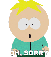 Oh Sorry Butters Stotch Sticker - Oh Sorry Butters Stotch South Park Stickers