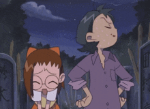 a boy and a girl are standing next to each other and the girl is wearing glasses