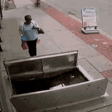 failure video captures fall into sidewalk