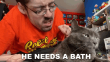 He Needs A Bath Ricky Berwick GIF - He Needs A Bath Ricky Berwick Cat GIFs