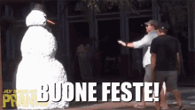 Pupazzo Di Neve Buone Feste Buon Natale Ti Picchio Odio Ammazzo GIF - Happy Holidays Snowman Merry Christmas GIFs
