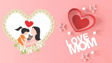 a greeting card for mother 's day shows a mother kissing her daughter on the cheek