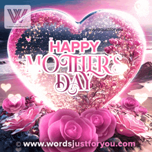 a heart shaped globe with the words happy mother 's day written inside