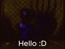 a shadow of a person is projected on a wall with the words hello d