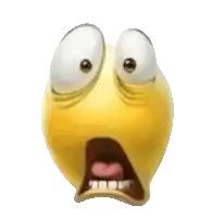 a yellow smiley face with a surprised expression on its face