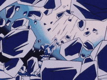 a cartoon drawing of a person surrounded by ice