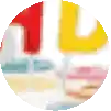 a blurred image of a circle with a bunch of different objects in it .