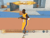 a basketball player with the number 24 on his jersey is playing a video game