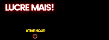 a neon sign that says luce mais power gain with a lightning bolt