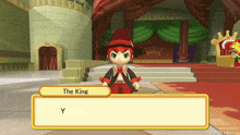 a video game character named the king is talking to another character