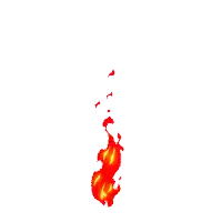 a pixel art of a red and yellow fire